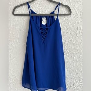Women’s Blue Sleeveless Blouse Shirt Sz S